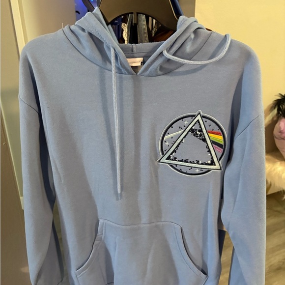 Blue Hoodie with Triangle Patch - Picture 1 of 3